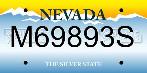 M69893S Nevada License Plate