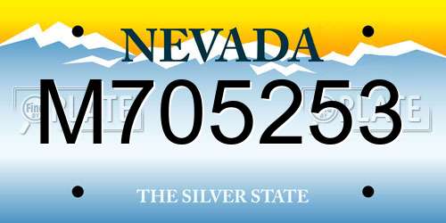 M705253 Nevada License Plate