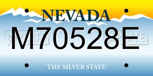 M70528E Nevada License Plate