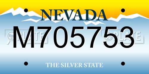 M705753 Nevada License Plate