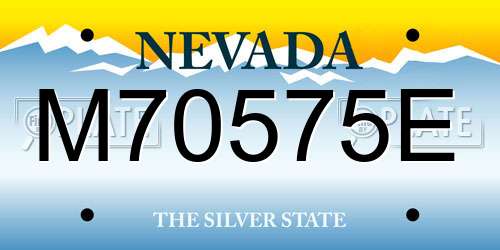 M70575E Nevada License Plate
