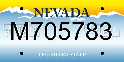 M705783 Nevada License Plate