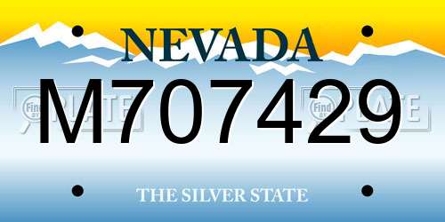 M707429 Nevada License Plate
