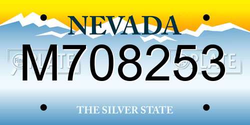 M708253 Nevada License Plate