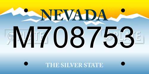M708753 Nevada License Plate