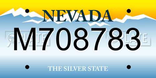 M708783 Nevada License Plate