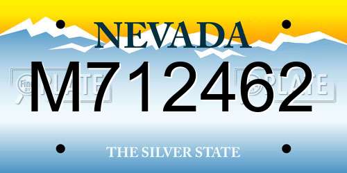 M712462 Nevada License Plate