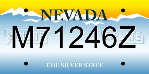 M71246Z Nevada License Plate