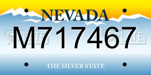 M717467 Nevada License Plate