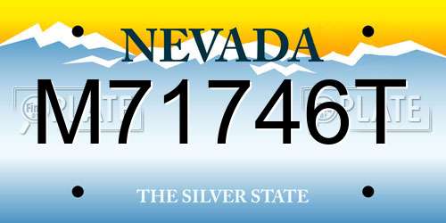 M71746T Nevada License Plate