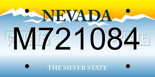 M721084 Nevada License Plate