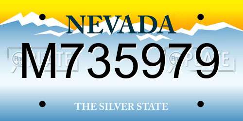 M735979 Nevada License Plate