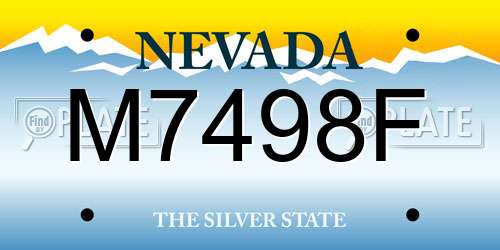 M7498F Nevada License Plate