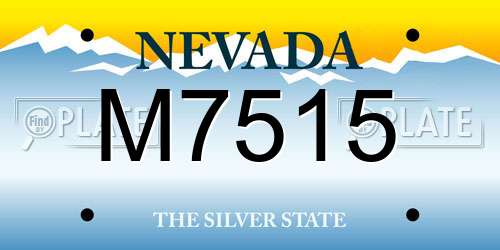 M7515 Nevada License Plate