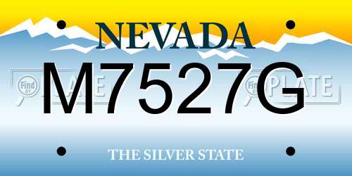 M7527G Nevada License Plate