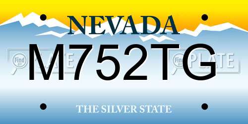 M752TG Nevada License Plate