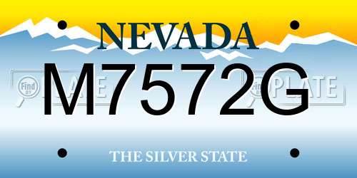 M7572G Nevada License Plate