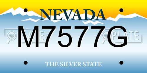 M7577G Nevada License Plate
