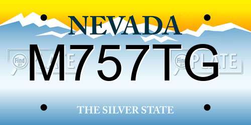 M757TG Nevada License Plate