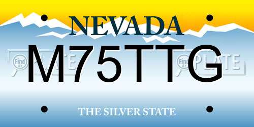 M75TTG Nevada License Plate