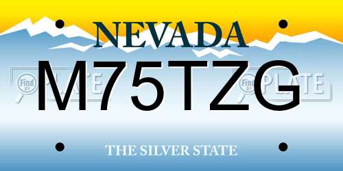 M75TZG Nevada License Plate
