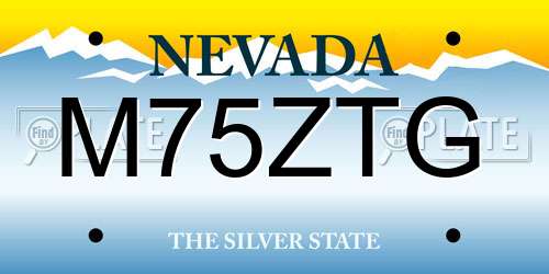 M75ZTG Nevada License Plate