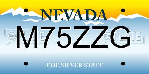 M75ZZG Nevada License Plate