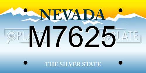 M7625 Nevada License Plate