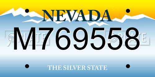 M769558 Nevada License Plate
