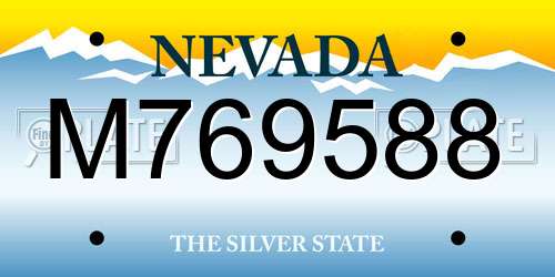 M769588 Nevada License Plate