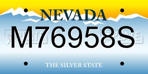 M76958S Nevada License Plate