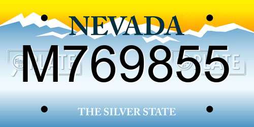 M769855 Nevada License Plate
