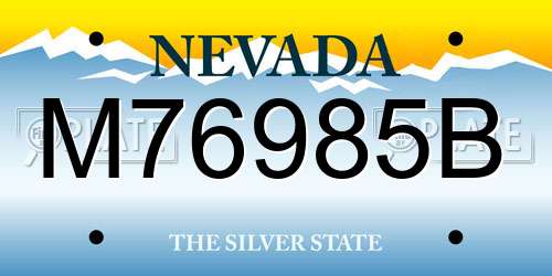M76985B Nevada License Plate
