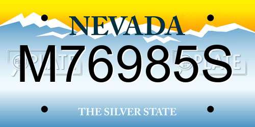 M76985S Nevada License Plate