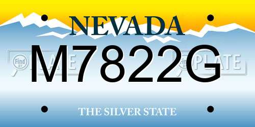 M7822G Nevada License Plate