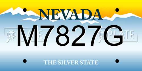 M7827G Nevada License Plate