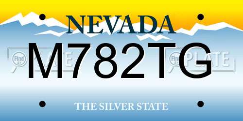 M782TG Nevada License Plate