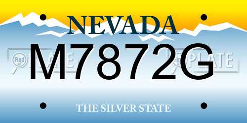 M7872G Nevada License Plate