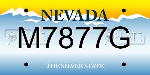 M7877G Nevada License Plate