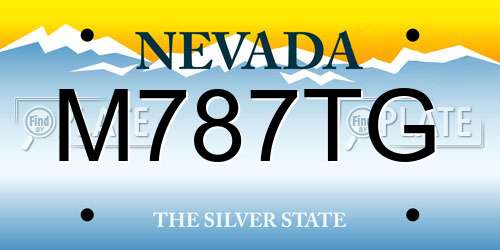 M787TG Nevada License Plate