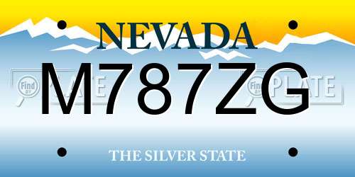 M787ZG Nevada License Plate