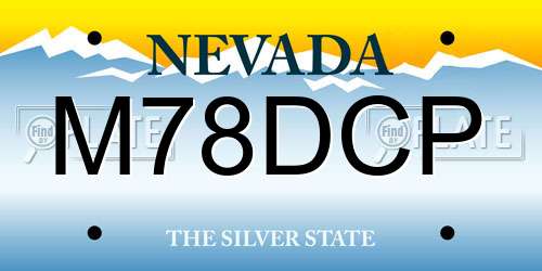M78DCP Nevada License Plate