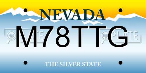 M78TTG Nevada License Plate