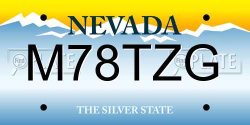 M78TZG Nevada License Plate