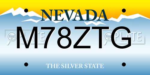 M78ZTG Nevada License Plate