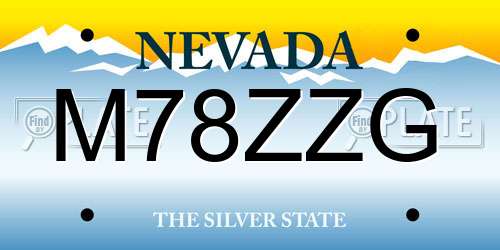 M78ZZG Nevada License Plate
