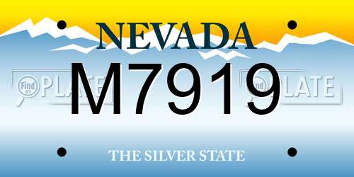 M7919 Nevada License Plate