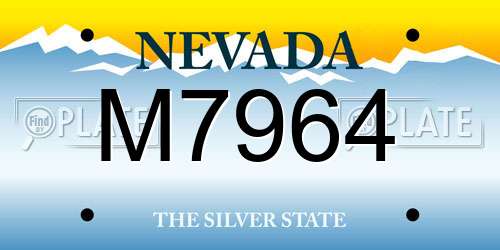 M7964 Nevada License Plate