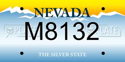 M8132 Nevada License Plate