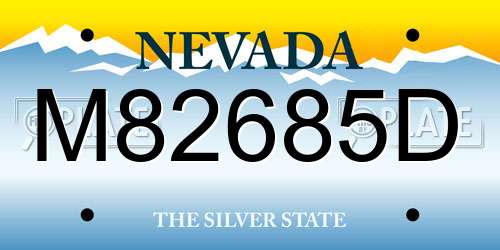 M82685D Nevada License Plate